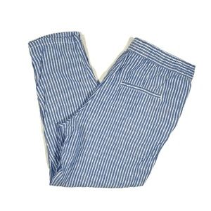 H&M blue & white striped linen pants